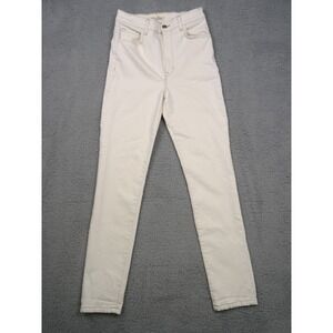 Current/Elliott Womens Jeans Size 26 White Denim The Freeway High Rise Cigarette